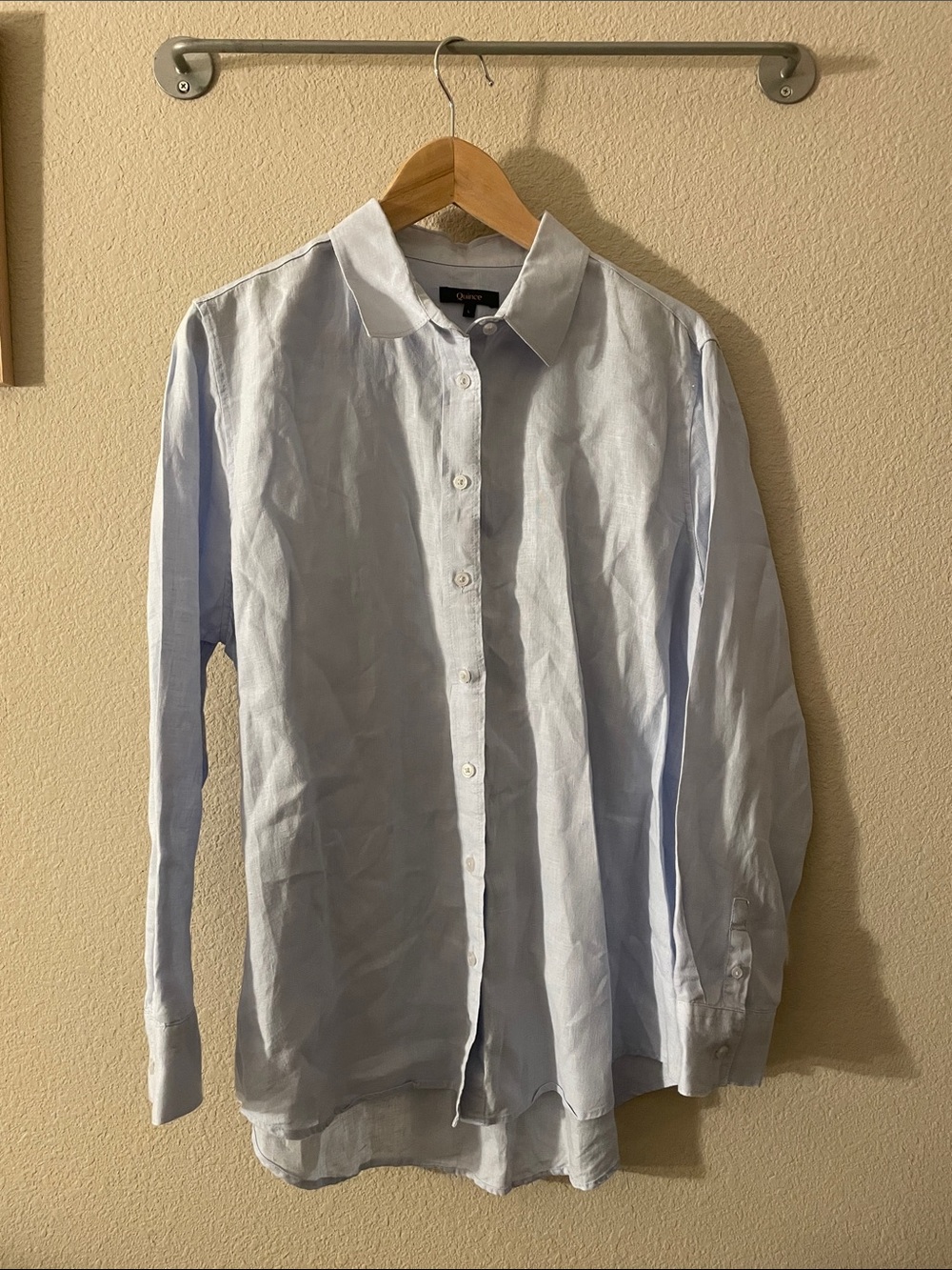 Quince 100% European Linen Button Down Shirt Sz:L Light Blue - Picture 7 of 11